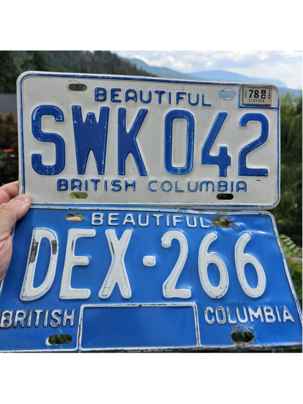 1978 & 1980s British Columbia License Plate Pair BC Canada Vintage Plates